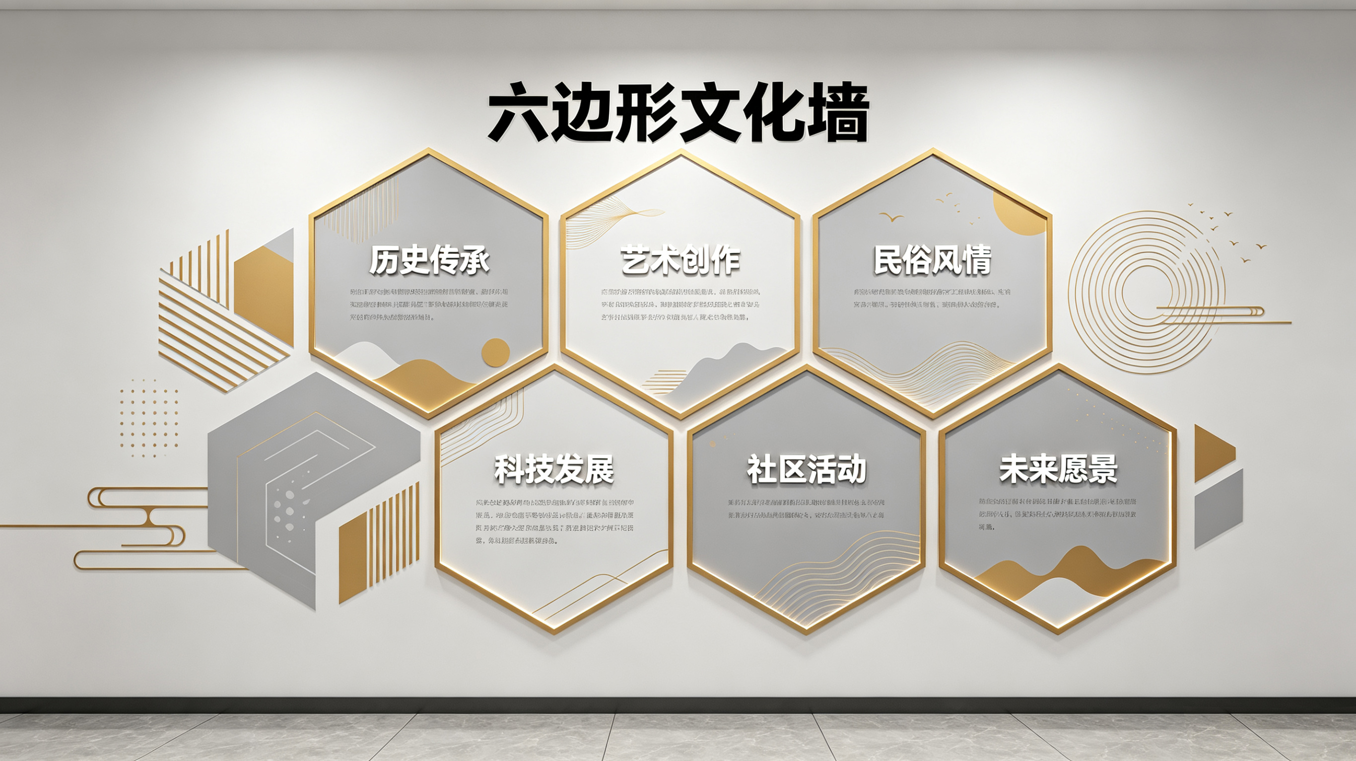 博白企业文化墙 | 六边形信息美学